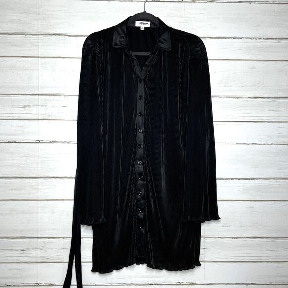 Mable Disco Plisse Mini Dress Black Size Small - Picture 3 of 11